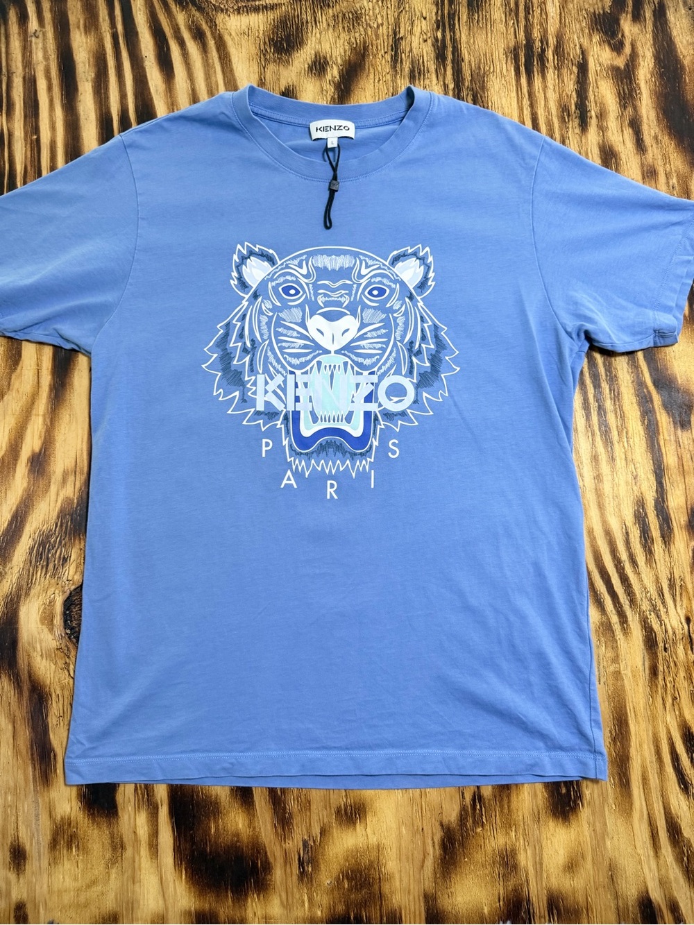 Kenzo Light Blue Short-Sleeve Tiger Graphic Tee